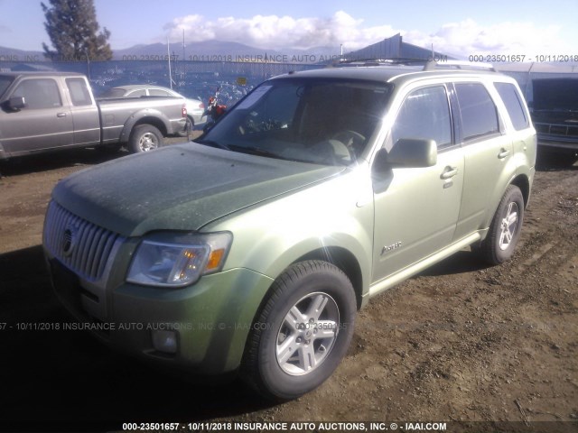 4M2CU39399KJ06295 - 2009 MERCURY MARINER HYBRID GREEN photo 2