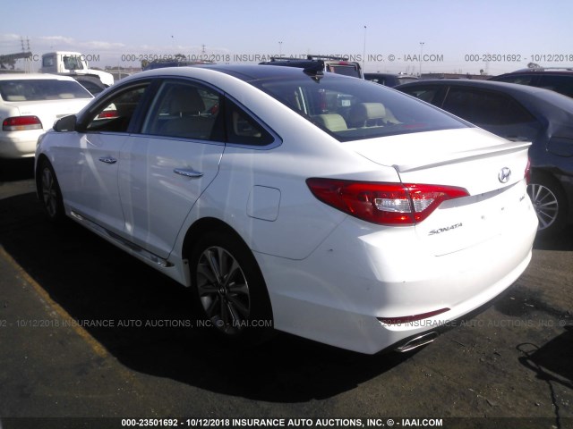 5NPE34AF2GH422906 - 2016 HYUNDAI SONATA SPORT/LIMITED WHITE photo 3