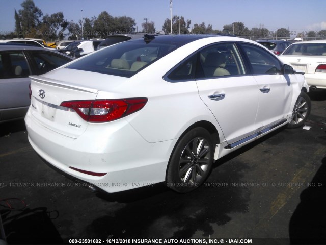 5NPE34AF2GH422906 - 2016 HYUNDAI SONATA SPORT/LIMITED WHITE photo 4