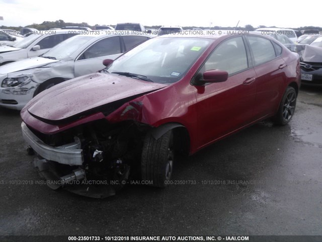 1C3CDFBB0GD680394 - 2016 DODGE DART SXT RED photo 2