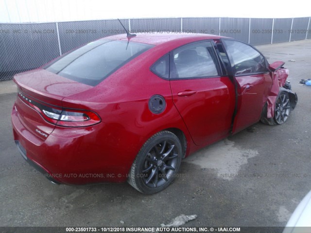 1C3CDFBB0GD680394 - 2016 DODGE DART SXT RED photo 4