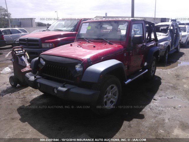 1C4AJWAGXCL259243 - 2012 JEEP WRANGLER SPORT RED photo 2