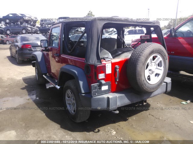 1C4AJWAGXCL259243 - 2012 JEEP WRANGLER SPORT RED photo 3