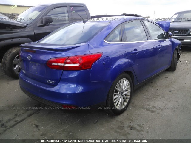 1FADP3J29FL260716 - 2015 FORD FOCUS TITANIUM BLUE photo 4