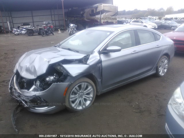 1C3CCCAB1FN539040 - 2015 CHRYSLER 200 LIMITED SILVER photo 2