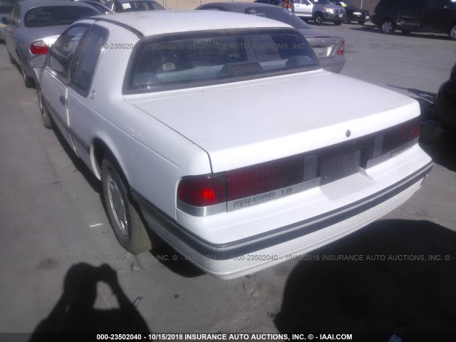 1MEPM6040LH621414 - 1990 MERCURY COUGAR LS WHITE photo 3