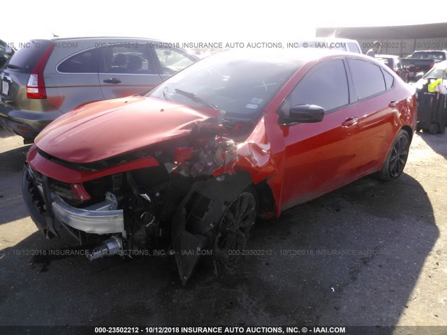 1C3CDFBB5GD704544 - 2016 DODGE DART SXT ORANGE photo 2