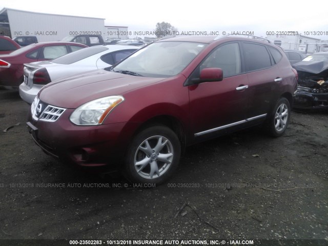 JN8AS5MVXBW270469 - 2011 NISSAN ROGUE S/SV/KROM RED photo 2
