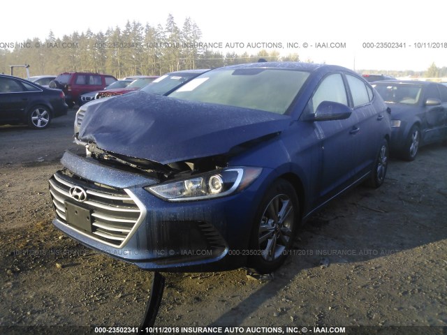 5NPD84LF3JH237605 - 2018 HYUNDAI ELANTRA SEL/VALUE/LIMITED BLUE photo 2