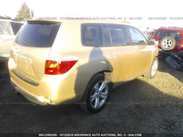 5TDDK3EH7AS029537 - 2010 TOYOTA HIGHLANDER LIMITED GOLD photo 4