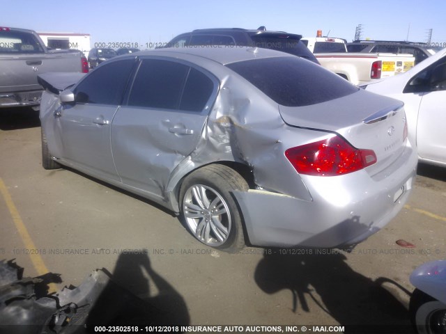 JN1CV6AR2CM972729 - 2012 INFINITI G37 SILVER photo 3