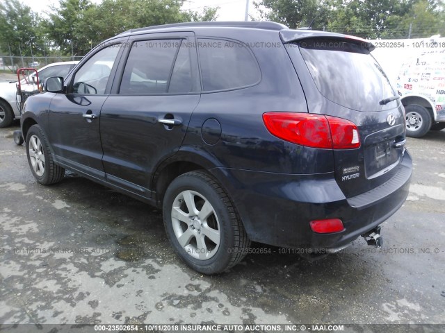 5NMSH13E98H156452 - 2008 HYUNDAI SANTA FE SE/LIMITED BLUE photo 3