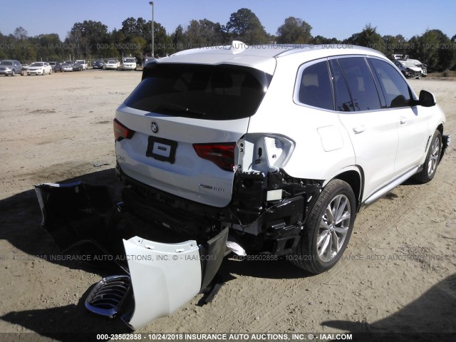 5UXTR7C56KLF25764 - 2019 BMW X3 SDRIVE30I Weiß Foto 4