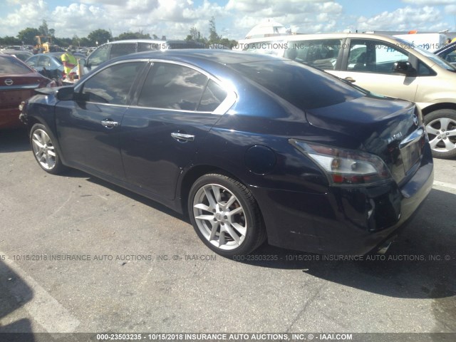 1N4AA5AP5EC452239 - 2014 NISSAN MAXIMA S/SV Dark Blue photo 3