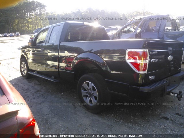 1FTEX1CM8BFC29631 - 2011 FORD F150 SUPER CAB BLACK photo 3