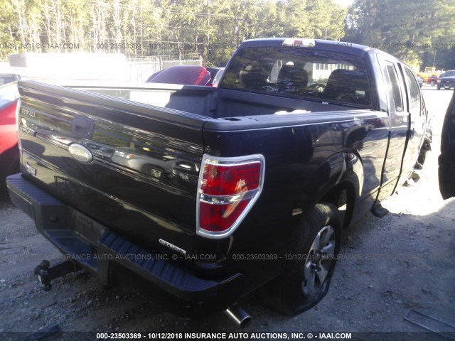 1FTEX1CM8BFC29631 - 2011 FORD F150 SUPER CAB BLACK photo 4