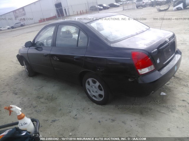 KMHDN45D53U672053 - 2003 HYUNDAI ELANTRA GLS/GT BLACK photo 3