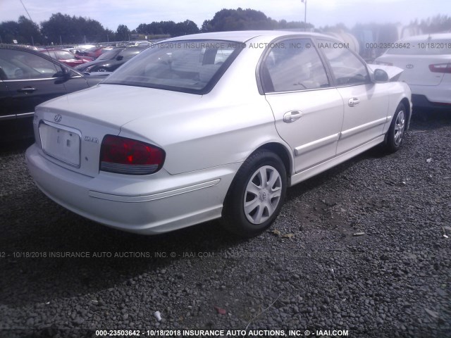 KMHWF25S74A065096 - 2004 HYUNDAI SONATA GL WHITE photo 4