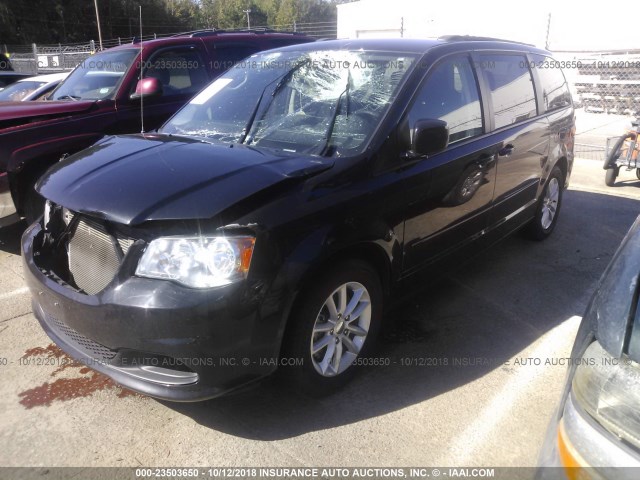 2C4RDGCG4GR396222 - 2016 DODGE GRAND CARAVAN SXT BLACK photo 2