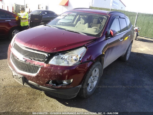 1GNLVFED2AS127276 - 2010 CHEVROLET TRAVERSE LT MAROON photo 2