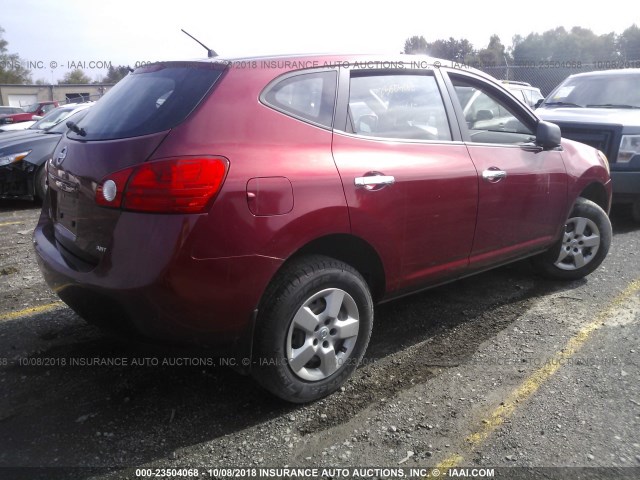 JN8AS5MV6AW118316 - 2010 NISSAN ROGUE S/SL/KROM RED photo 4