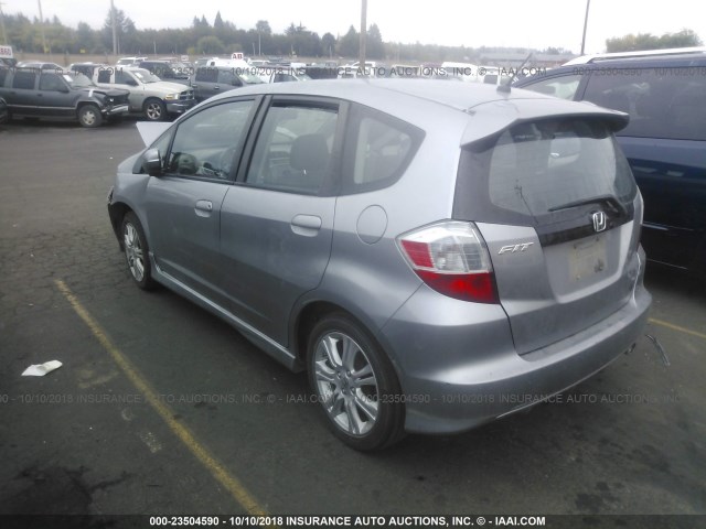 JHMGE8G40AS016419 - 2010 HONDA FIT SPORT SILVER photo 3