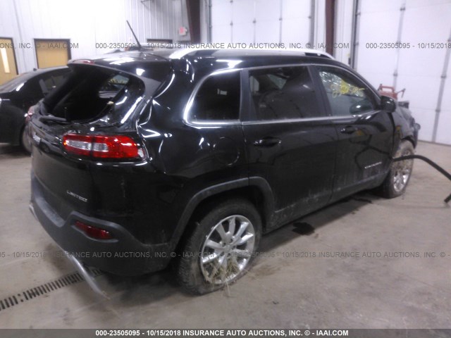 1C4PJMDS3EW132074 - 2014 JEEP CHEROKEE LIMITED BLACK photo 4