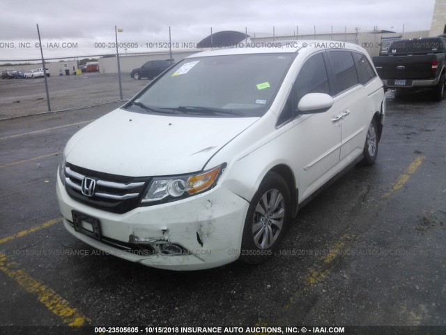 5FNRL5H65EB064144 - 2014 HONDA ODYSSEY EXL WHITE photo 2