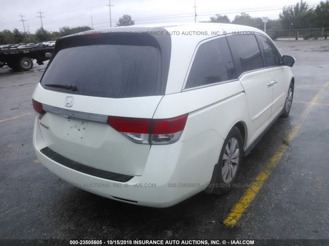 5FNRL5H65EB064144 - 2014 HONDA ODYSSEY EXL WHITE photo 4