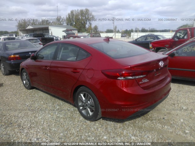 5NPD84LF8JH390190 - 2018 HYUNDAI ELANTRA SEL/VALUE/LIMITED RED photo 3