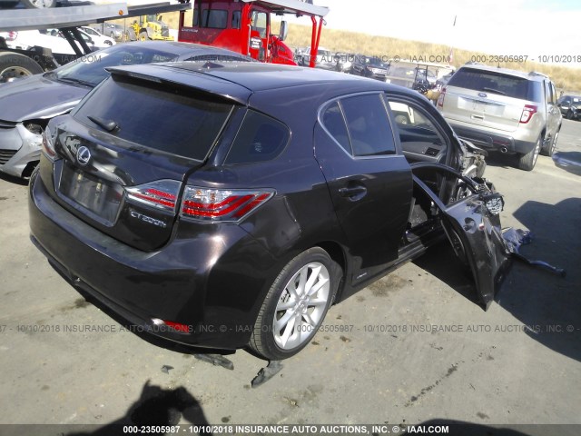 JTHKD5BH4D2129784 - 2013 LEXUS CT 200 BROWN photo 4