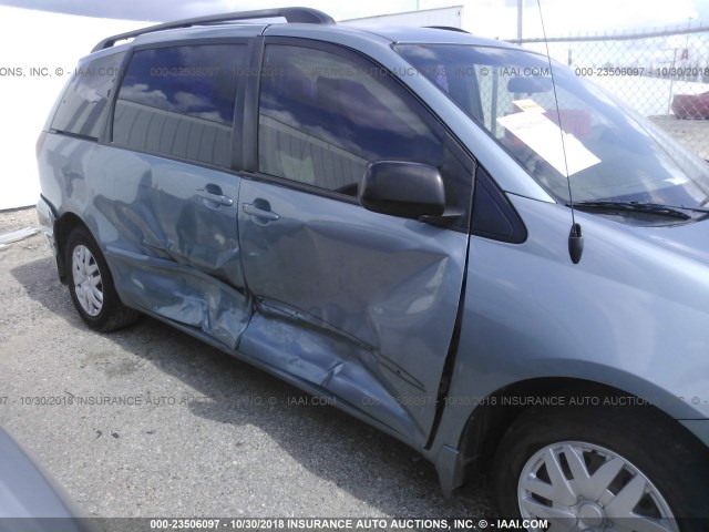 5TDZA23C56S505057 - 2006 TOYOTA SIENNA CE/LE BLUE photo 6