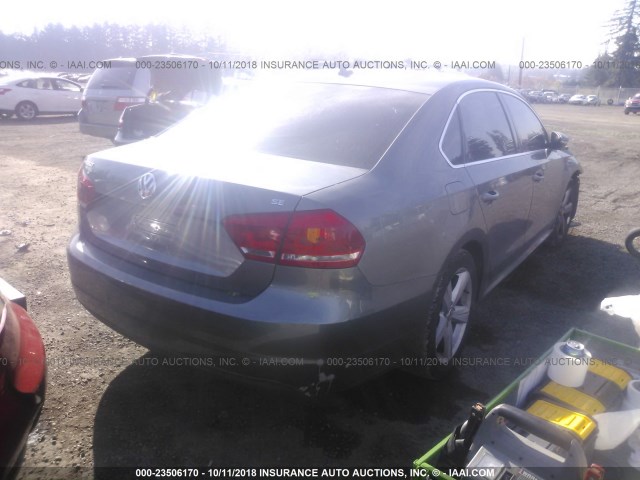 1VWBP7A35CC094804 - 2012 VOLKSWAGEN PASSAT SE GRAY photo 4