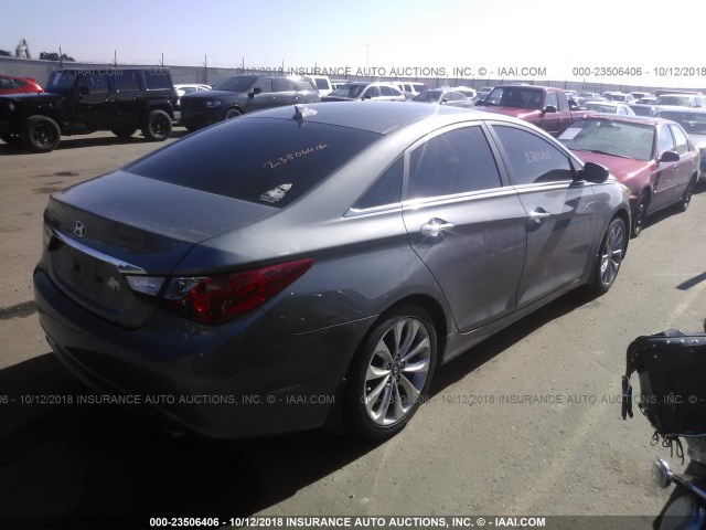 5NPEC4AC0CH360342 - 2012 HYUNDAI SONATA SE/LIMITED GRAY photo 4