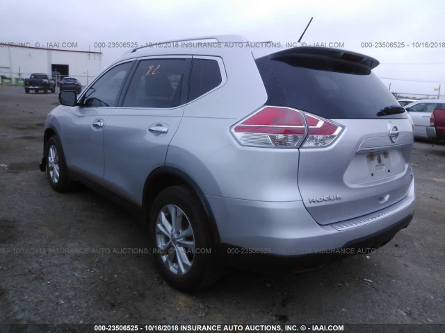 KNMAT2MT1FP551095 - 2015 NISSAN ROGUE S/SL/SV SILVER photo 3