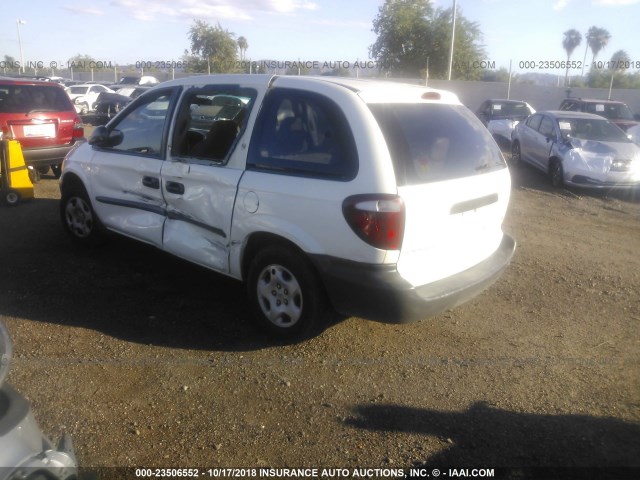 1B4GP25332B601755 - 2002 DODGE CARAVAN SE WHITE photo 3