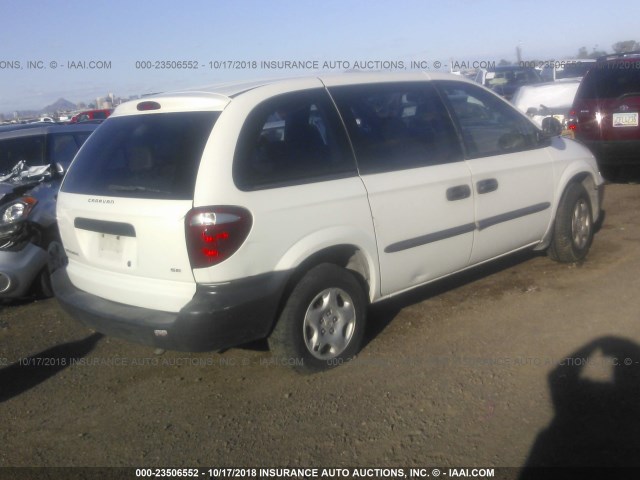 1B4GP25332B601755 - 2002 DODGE CARAVAN SE WHITE photo 4