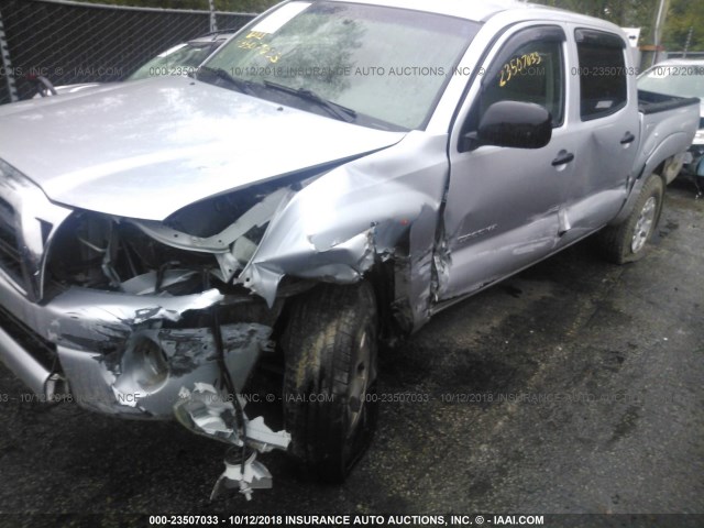 5TELU42N26Z228107 - 2006 TOYOTA TACOMA DOUBLE CAB 银色 照片 6