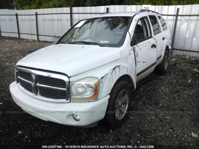 1D4HB48N46F135513 - 2006 DODGE DURANGO SLT WHITE photo 2