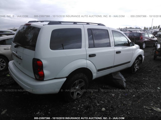 1D4HB48N46F135513 - 2006 DODGE DURANGO SLT WHITE photo 4