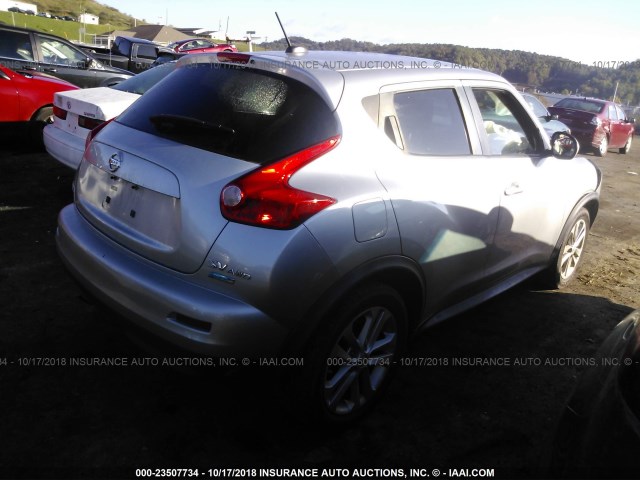 JN8AF5MV1CT106647 - 2012 NISSAN JUKE S/SV/SL SILVER photo 4