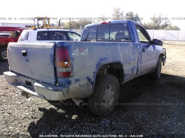 1GTEK14T73Z316442 - 2003 GMC NEW SIERRA K1500 BLUE photo 4