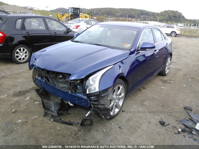 1G6AB5RA4D0125292 - 2013 CADILLAC ATS LUXURY BLUE photo 2