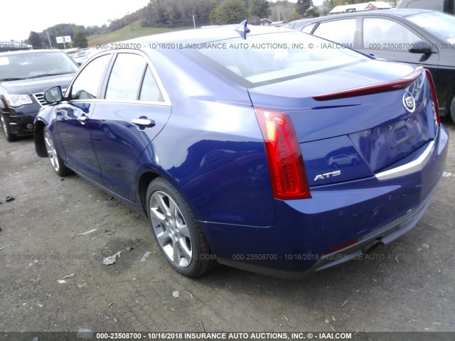 1G6AB5RA4D0125292 - 2013 CADILLAC ATS LUXURY BLUE photo 3