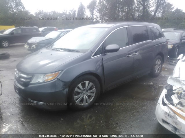 5FNRL5H61EB095956 - 2014 HONDA ODYSSEY EXL GRAY photo 2