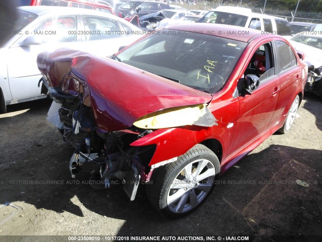 JA32U8FW6CU013533 - 2012 MITSUBISHI LANCER GT RED photo 2