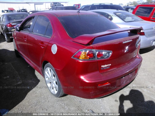 JA32U8FW6CU013533 - 2012 MITSUBISHI LANCER GT RED photo 3