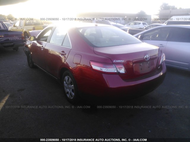 4T1BF3EK8BU743645 - 2011 TOYOTA CAMRY SE/LE/XLE 红色 照片 3