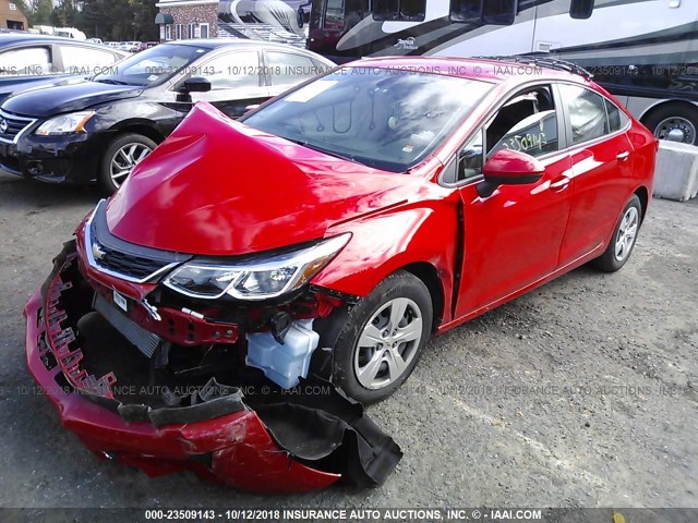 1G1BC5SM9H7113664 - 2017 CHEVROLET CRUZE LS RED photo 2