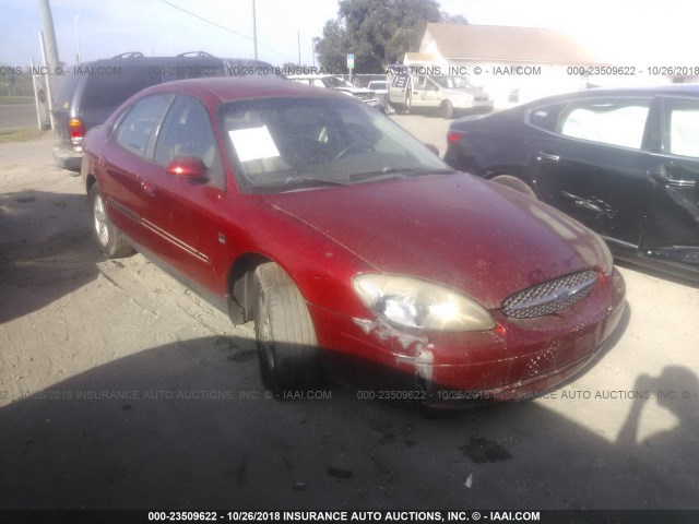 1FAFP56S3YG289590 - 2000 FORD TAURUS SEL RED photo 1